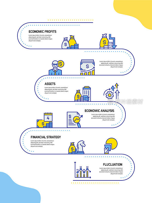 经济和金融概念信息图模板，元素和图标。简单的矢量信息图设计