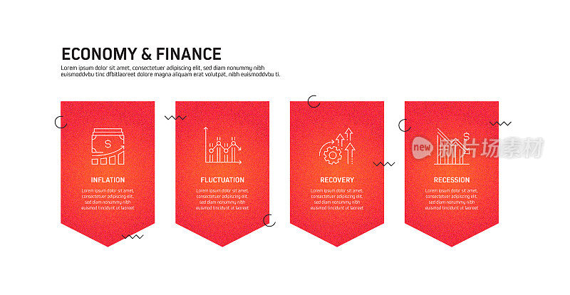 经济和金融概念信息图模板，元素和图标。简单的矢量信息图设计