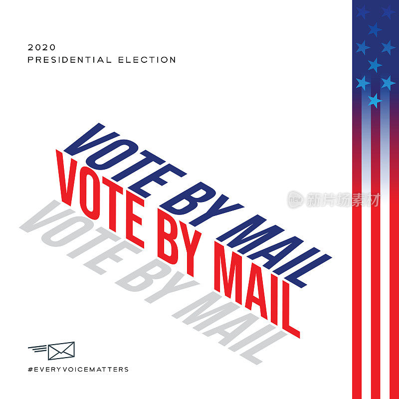 美国2020年总统大选。通过邮件投票。向量股票插图