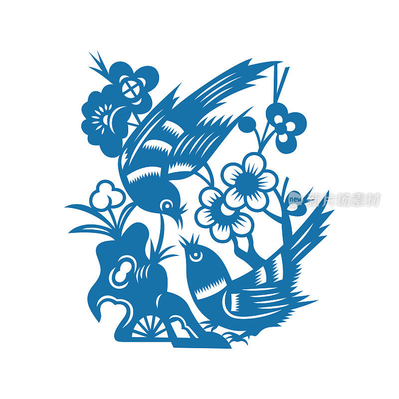 花鸟(中国剪纸图案)