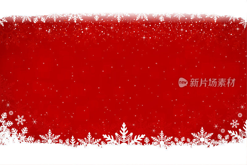 创意暗红色或栗色圣诞矢量背景雪花在地上和在顶部