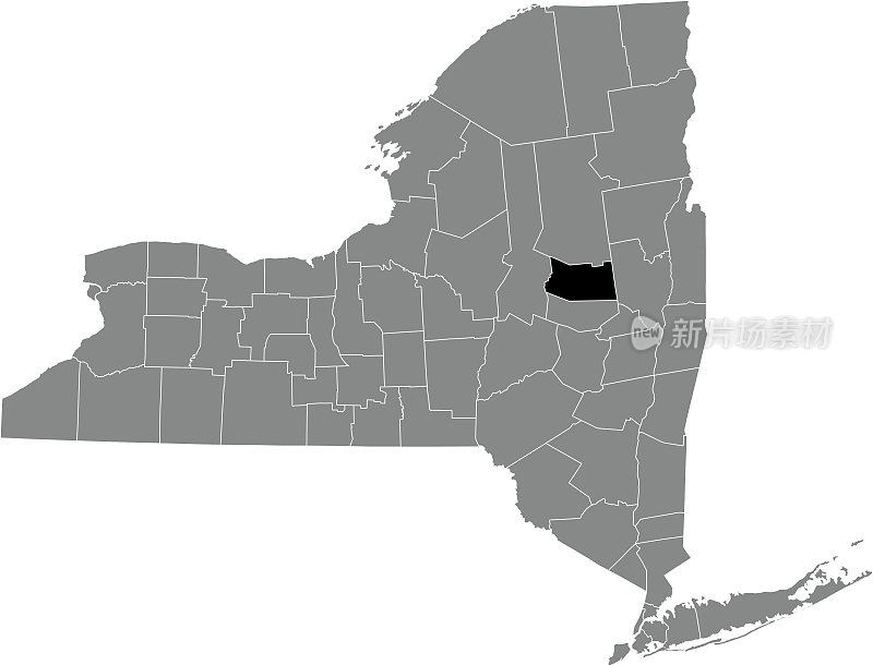 美国纽约富尔顿县的位置地图