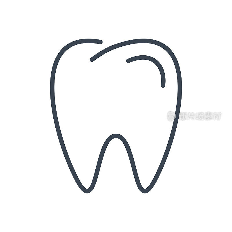牙齿。医疗保健和医药-线图标。向量股票插图