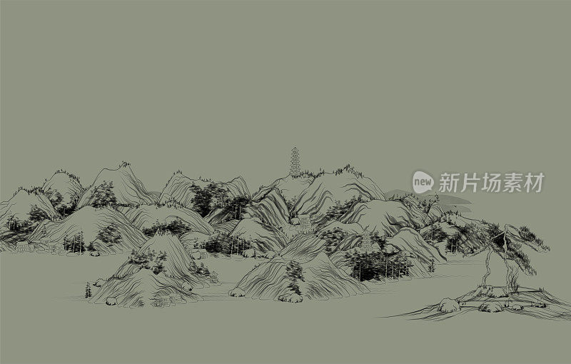 中国传统山水画,抽象的山水画