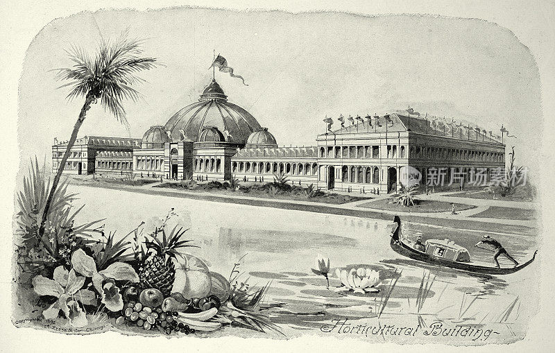 美国建筑，芝加哥世界博览会的园艺建筑，1893年，19世纪