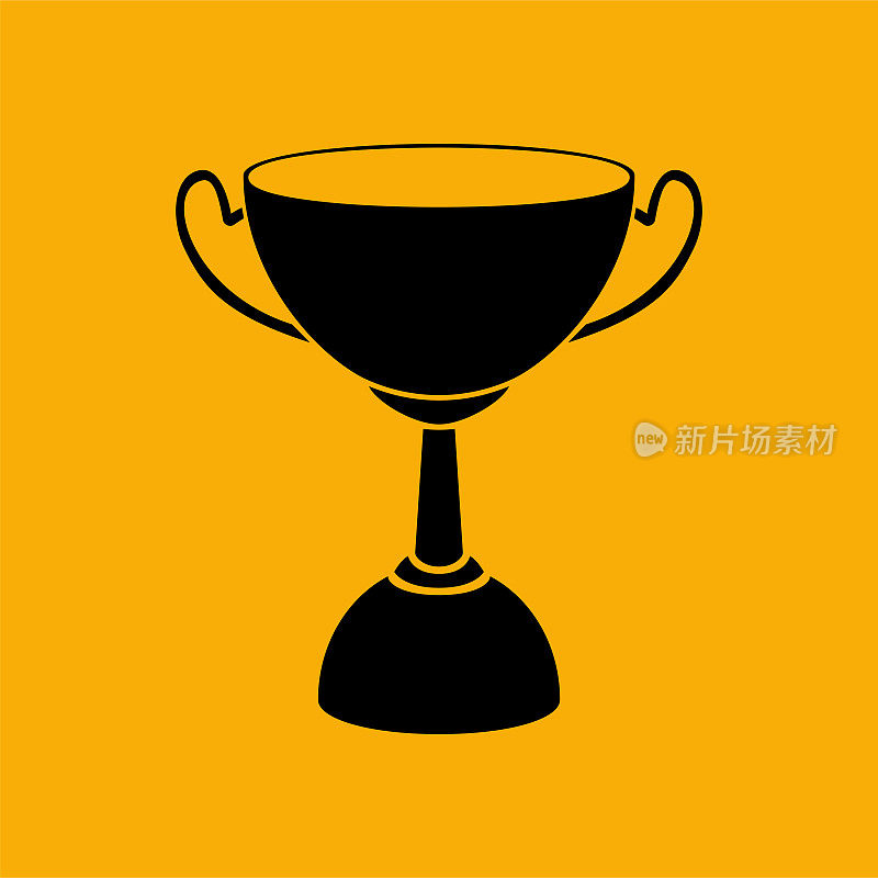 黄色背景上的奖杯图标。