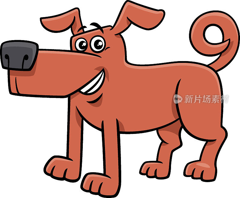 有趣的卡通棕色狗漫画动物角色