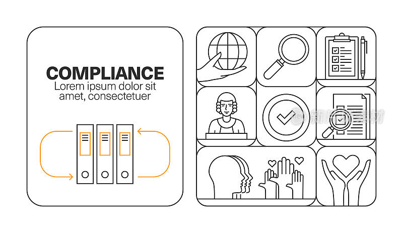 合规横幅线图标集设计