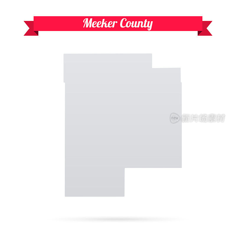 米克县，明尼苏达州。白底红旗地图