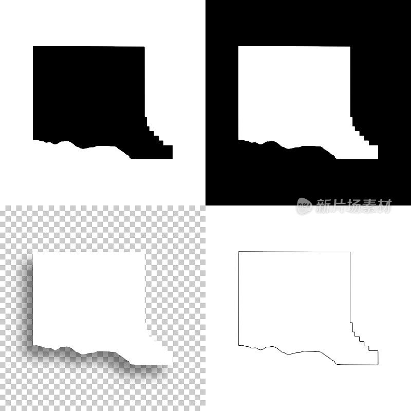 道奇县，内布拉斯加州。设计地图。空白，白色和黑色背景