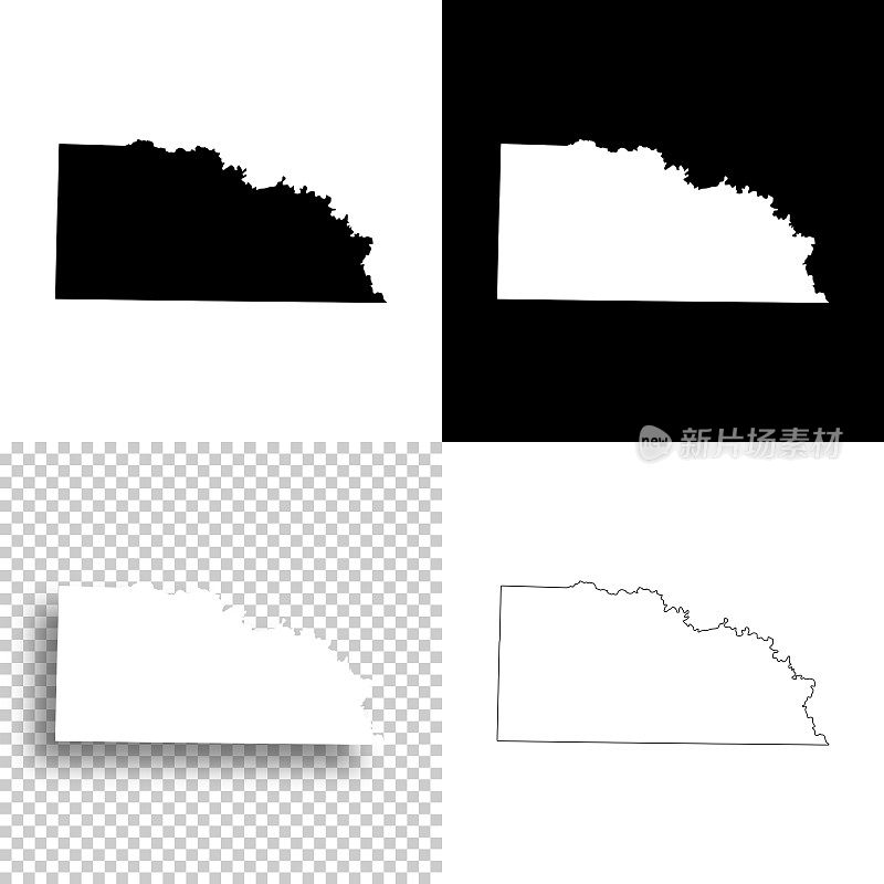 阿肯色州联合县。设计地图。空白，白色和黑色背景