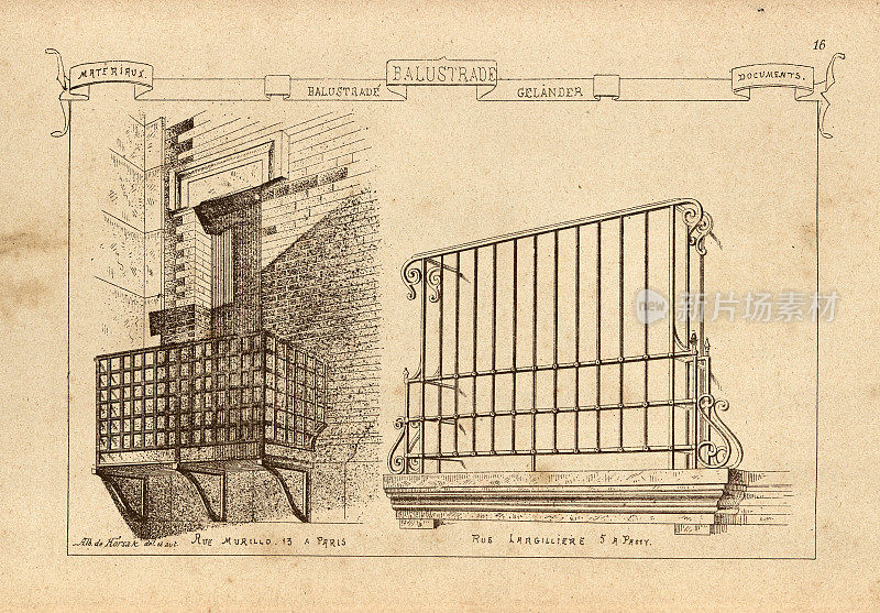 华丽的栏杆，铁栏杆，阳台，建筑和设计的历史，艺术，维多利亚，19世纪