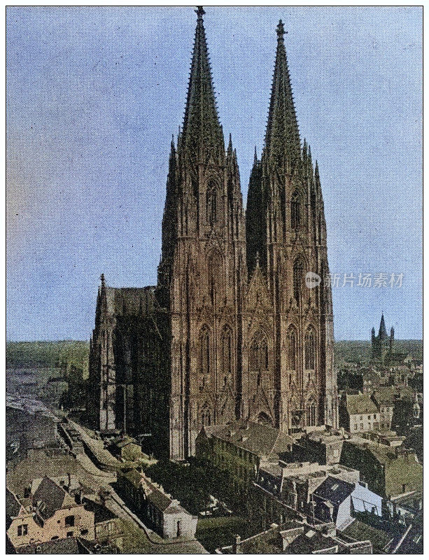 世界地标的古色古香照片(约1894年):德国科隆大教堂