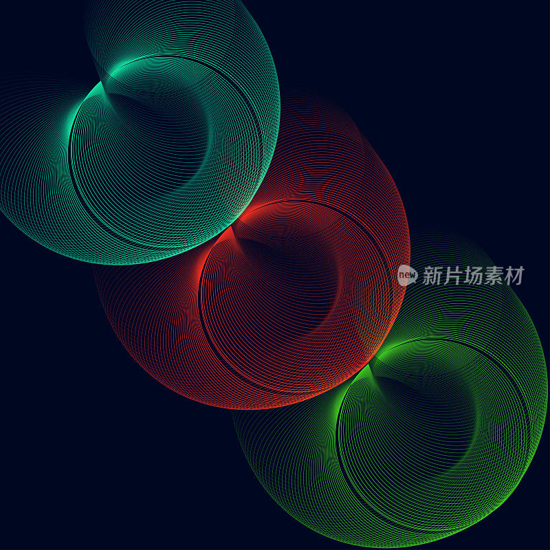 抽象色彩霓虹圆线迷幻效果图案技术背景