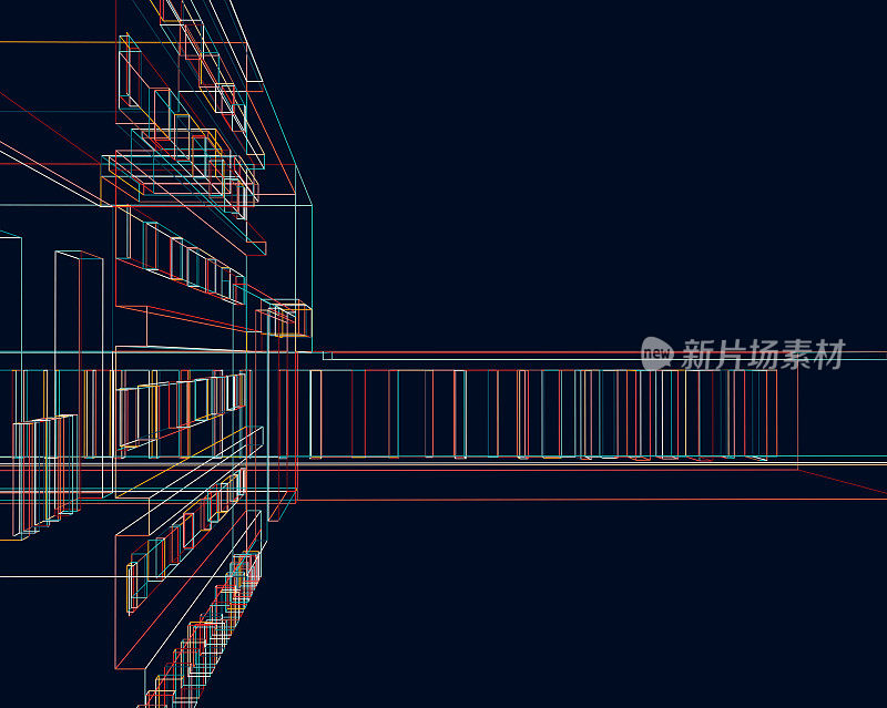 色彩艳丽的线条结构背景