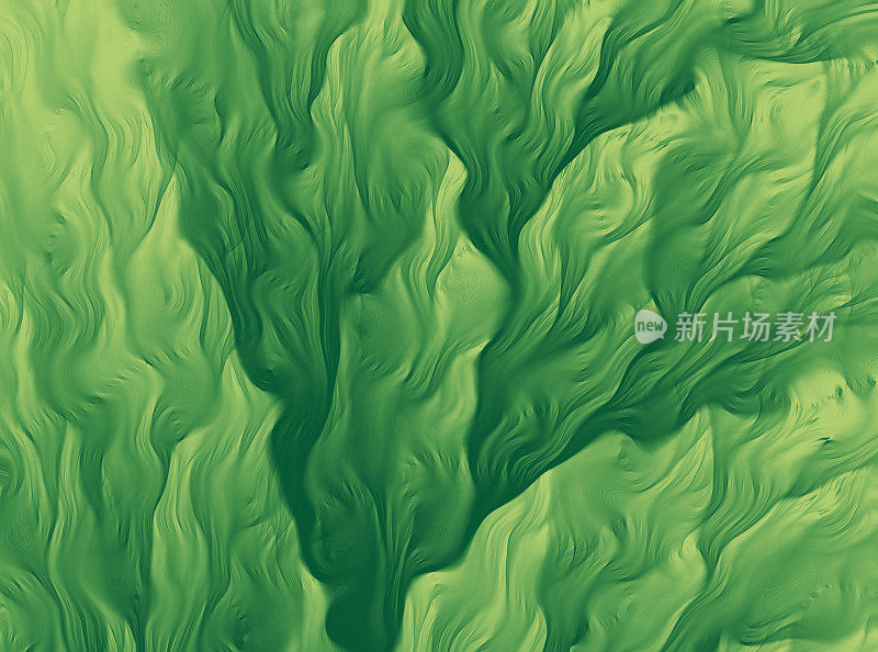 绿色海藻抽象背景分形艺术毛刺效应叶图案近距离观察