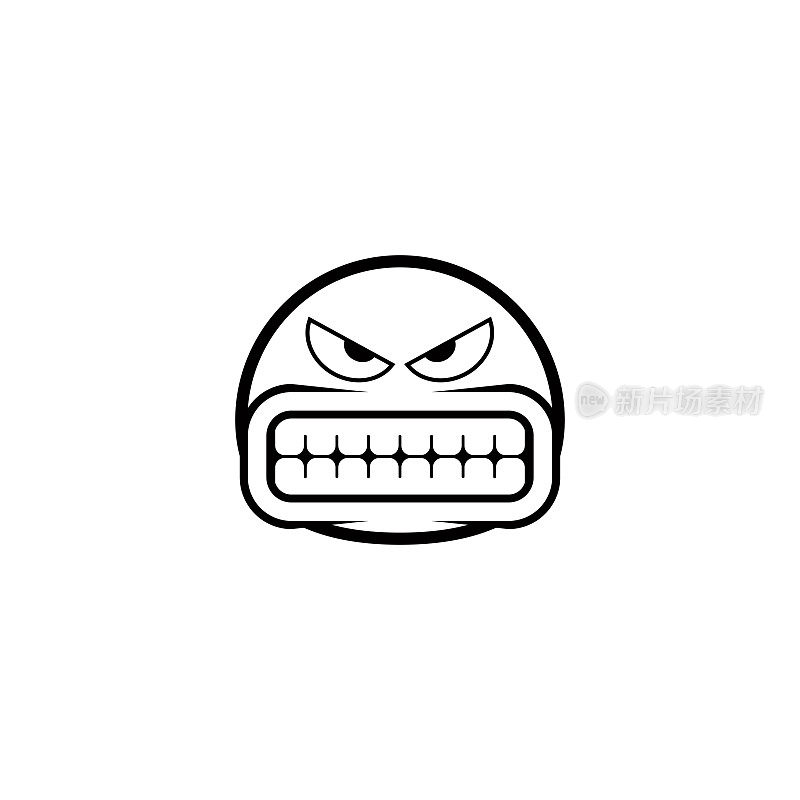 可爱的表情，愤怒的脸图标