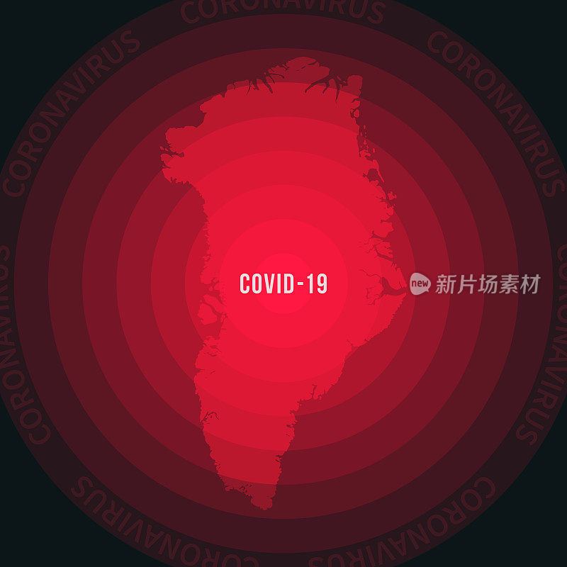 格陵兰的COVID-19传播地图。冠状病毒爆发