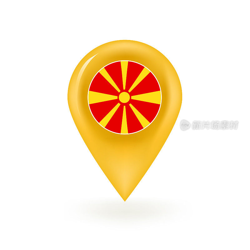 马其顿地图引脚图标