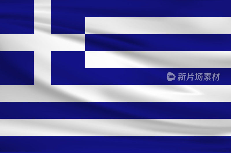 希腊挥舞着国旗