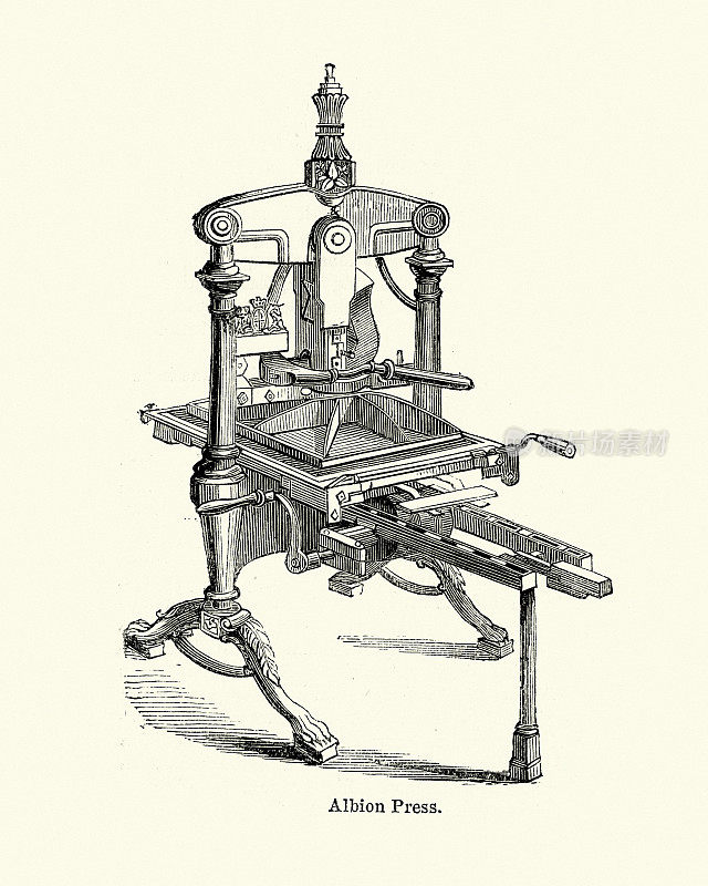 阿尔比恩铁手印机，19世纪