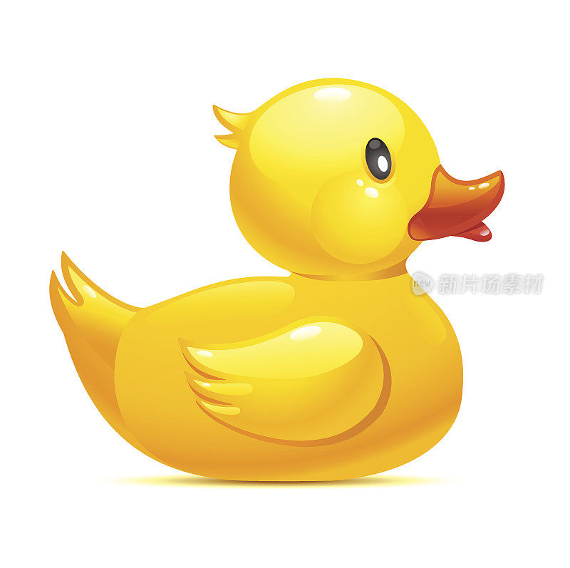 一只黄色橡皮鸭的插图