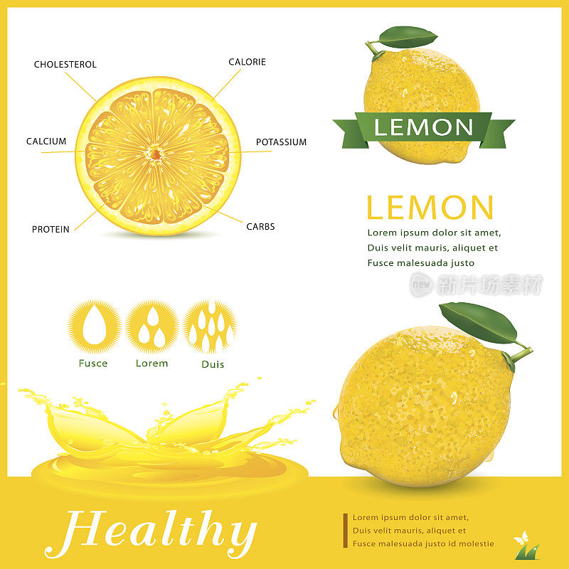 柠檬汁信息图表。矢量