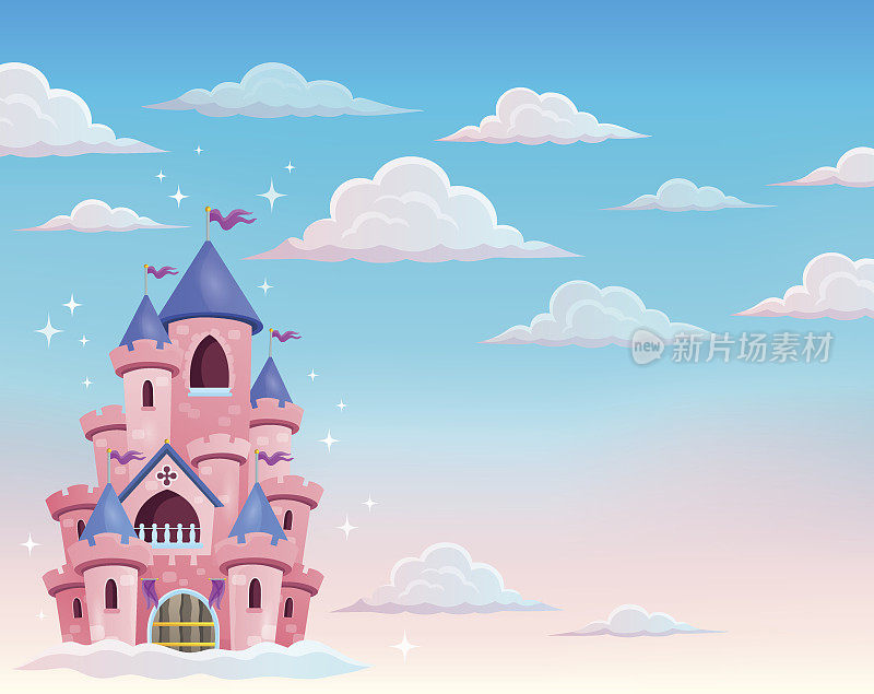粉红色的云朵城堡主题1