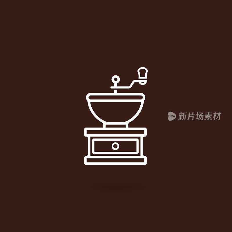 咖啡色背景的咖啡研磨机图标