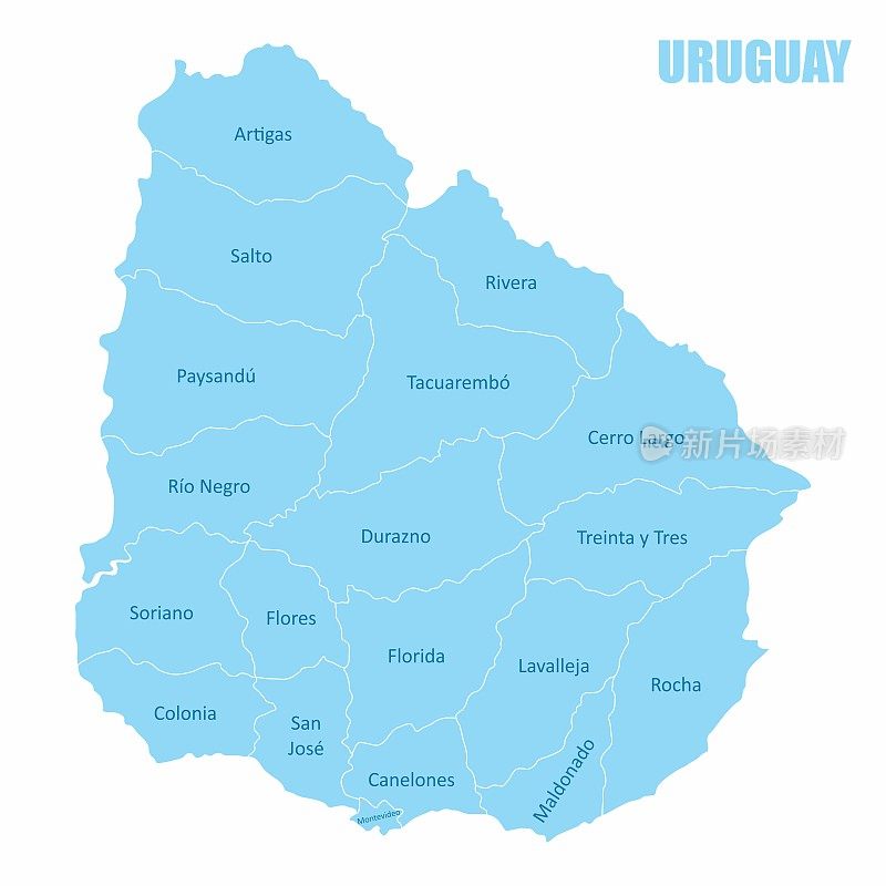 乌拉圭地区地图