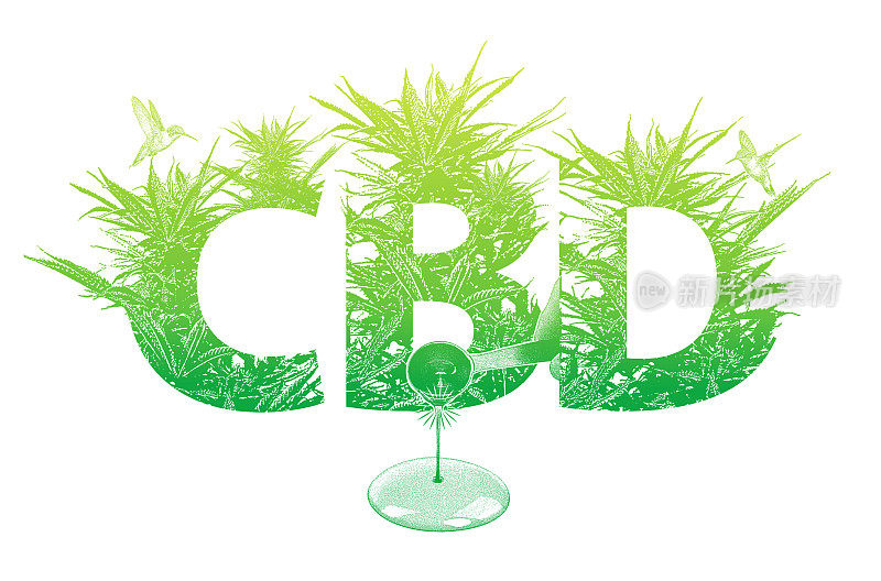 CBD油与大麻叶