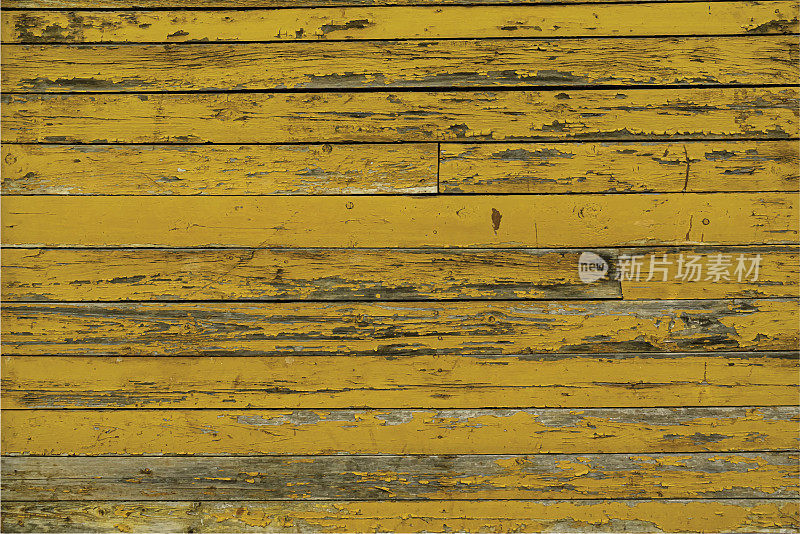 谷仓木面板与黄色开裂剥落油漆垃圾矢量背景