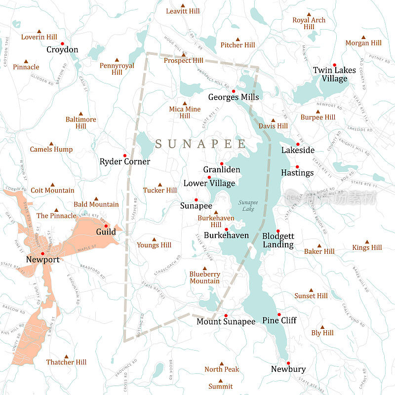 NH沙利文Sunapee向量路线图