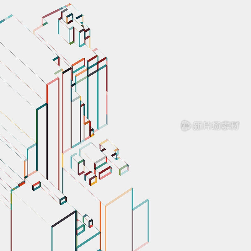 大胆的色彩安排线条建筑结构图案背景