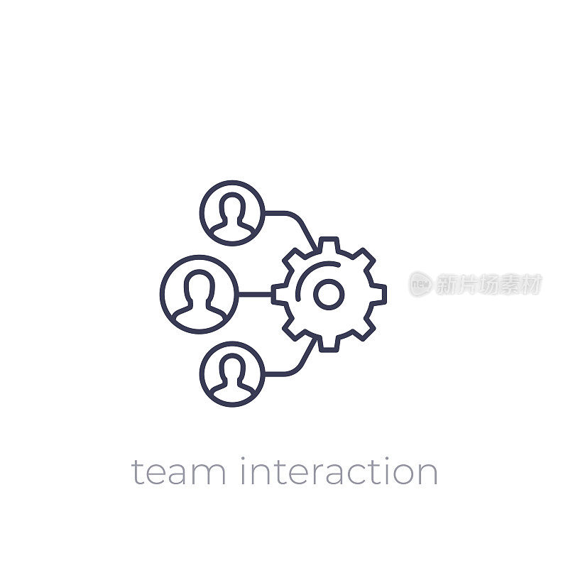 团队互动，人力资源，管理线性图标
