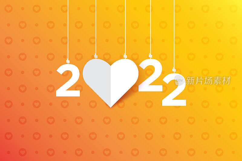 2022年新年书信。节日贺卡。抽象背景矢量插图。节日贺卡、邀请函、挂历等库存插图设计