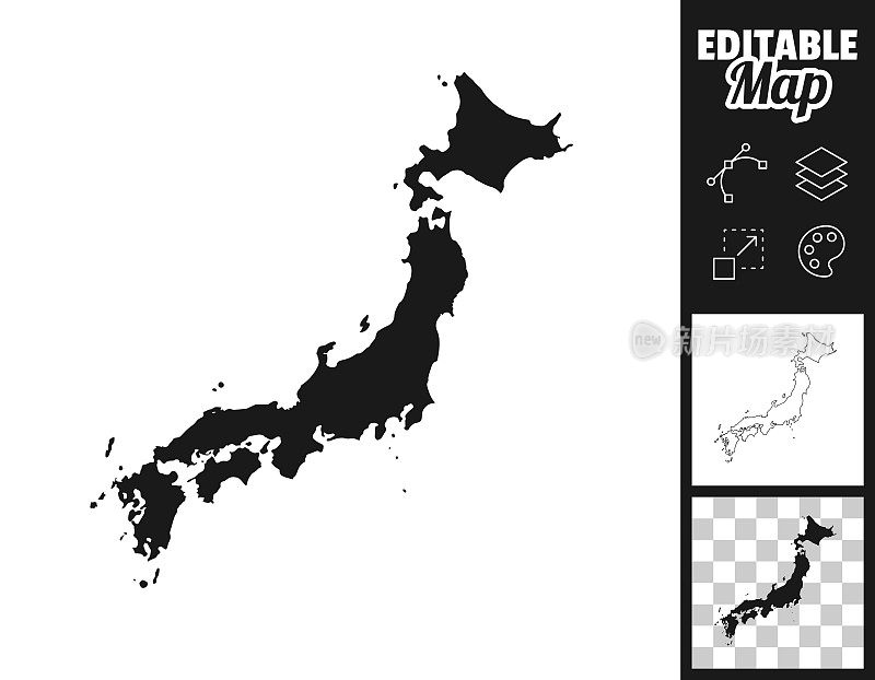 日本地图设计。轻松地编辑