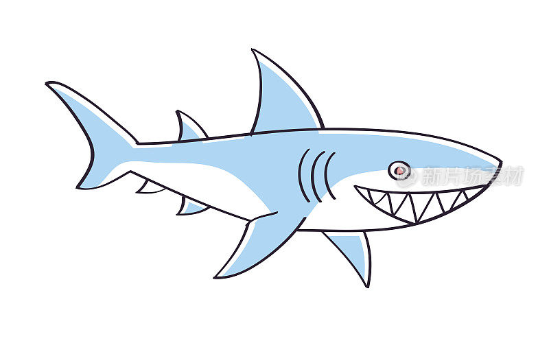 露出牙齿的白鲨