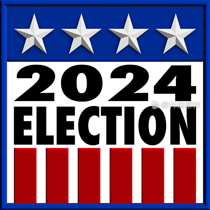 2024年选举方块设计，红色，白色和蓝色-插图