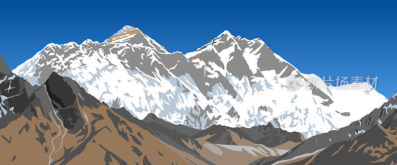 洛子山和纳普策南岩面朝珠穆朗玛峰