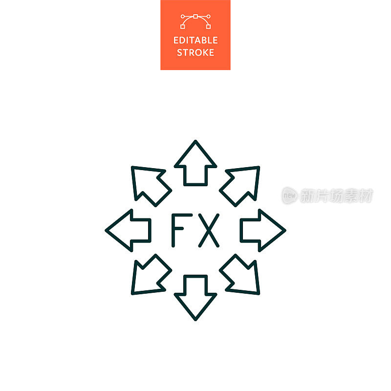 带有可编辑描边的FX线图标。Icon适用于网页设计、移动应用、UI、UX和GUI设计。