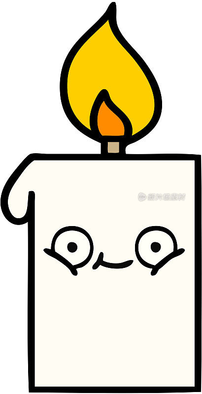 可爱的卡通点燃的蜡烛