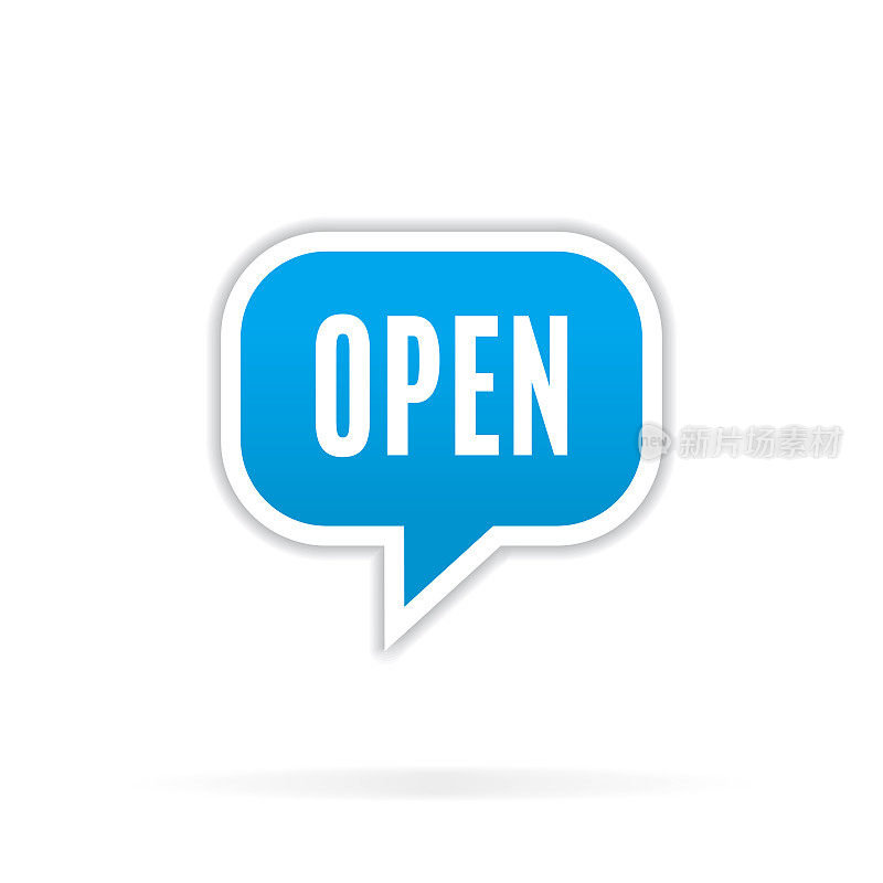 开放语音气泡,通知模板。矢量股票插图与文本