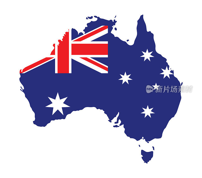澳洲国旗内地图