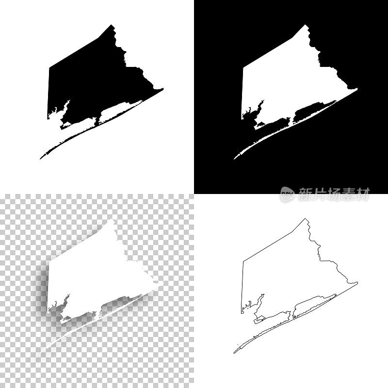 德克萨斯州马塔戈达县。设计地图。空白，白色和黑色背景