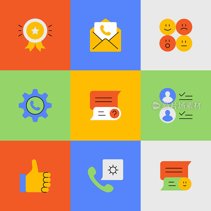 客户关系图标集。可编辑的中风。像素完美。