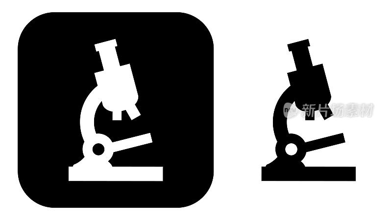 黑白显微镜。图标