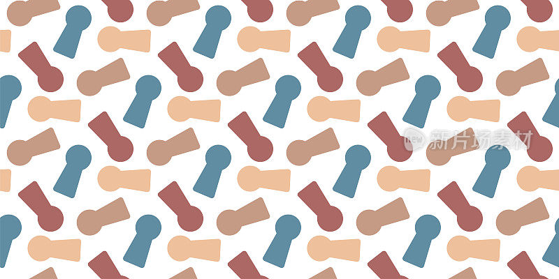 多色锁孔形状无缝图案