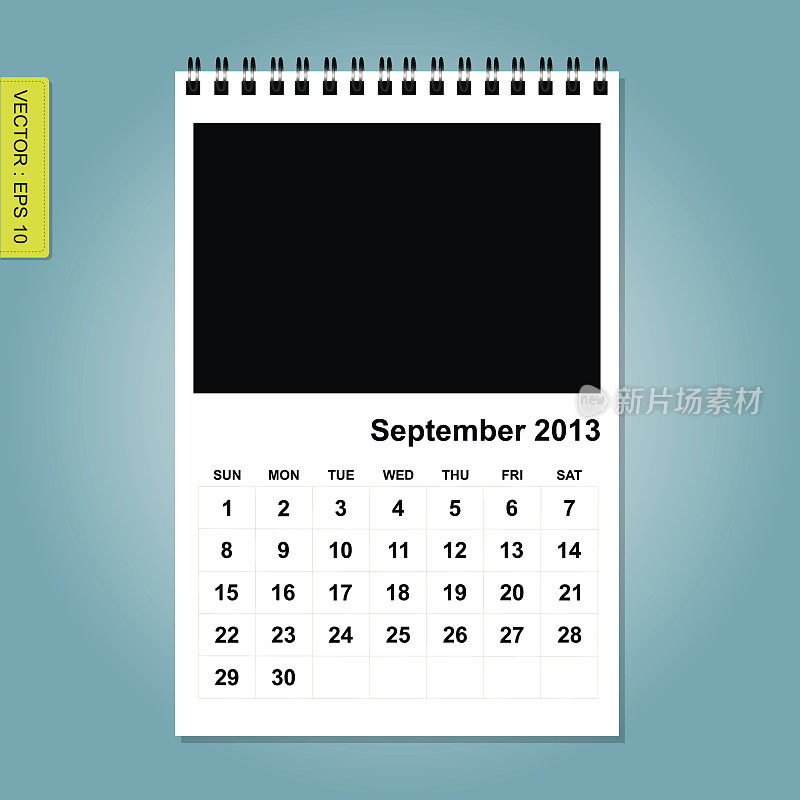 2013年9月日历矢量