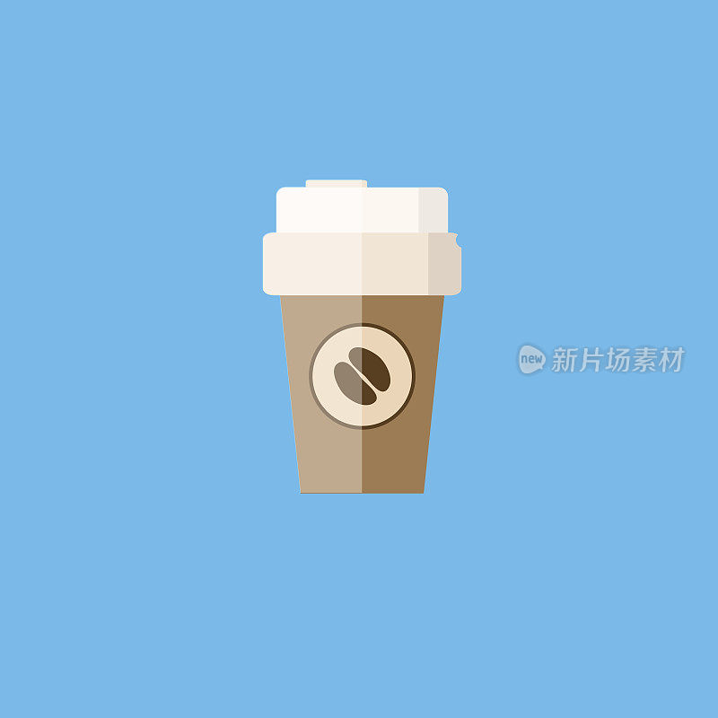 咖啡杯图标与咖啡豆的标志